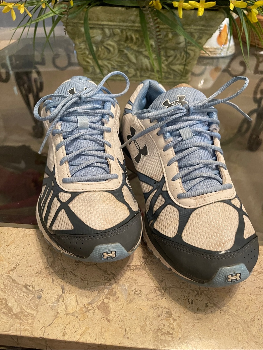 Under Armour Women's Light Blue and White Training Sneakers - Picture 2 of 6